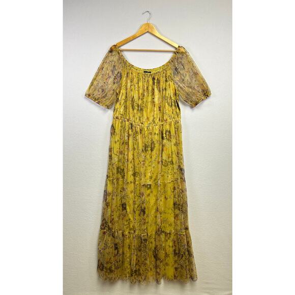 Candalite Woman’s yellow floral off the shoulder maxi dress 3X - Picture 1 of 6